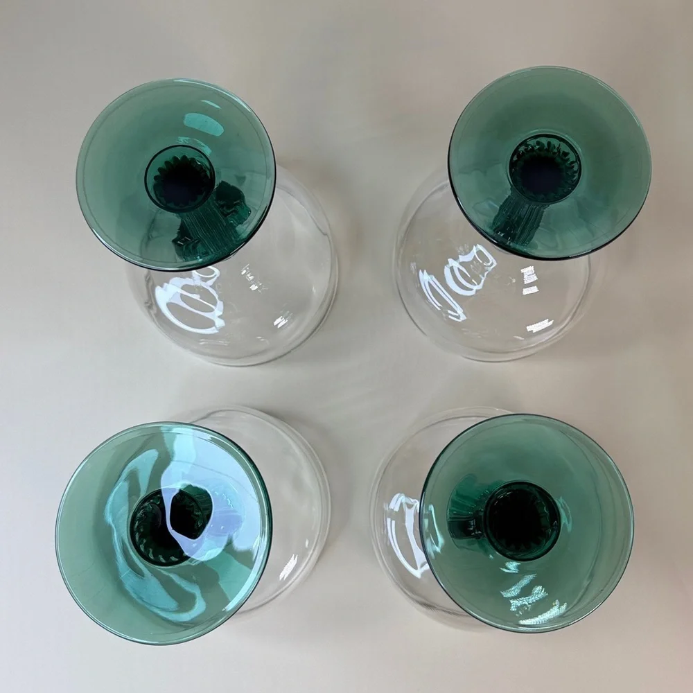 Southwestern Set of 4 Cactus Stem Margarita Glasses